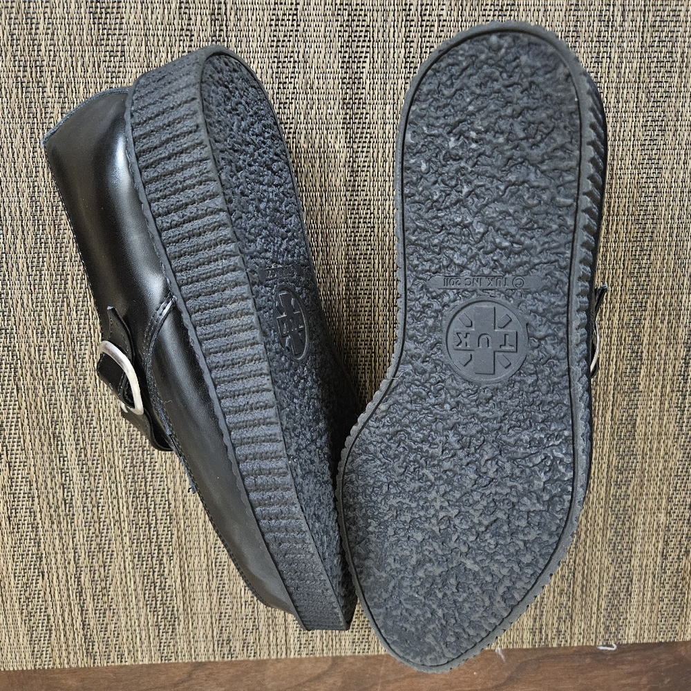 TUK Footwear Pointed Buckle Creepers Men's 5 Women's 7 Leather A8520 Punk - Picture 9 of 10